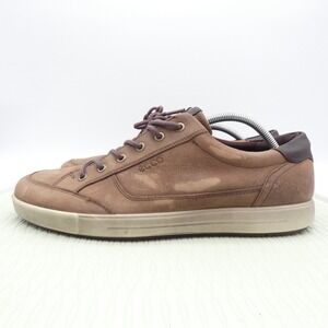 Ecco Soft 7 Mens US 12-12.5 Casual Shoes Cocoa Brown Leather Lace Up Sneakers